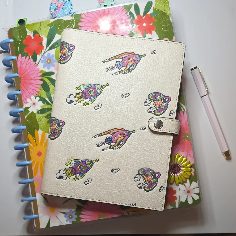 Coach Colorful Rocket Print Notebook Cover - pebbled leather - Picture 1 of 16